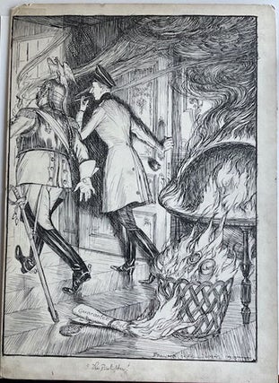 Item #27976 Pen & Ink plate from The Kaiser's Garland, 1915, William Heinmann, London. E. J....
